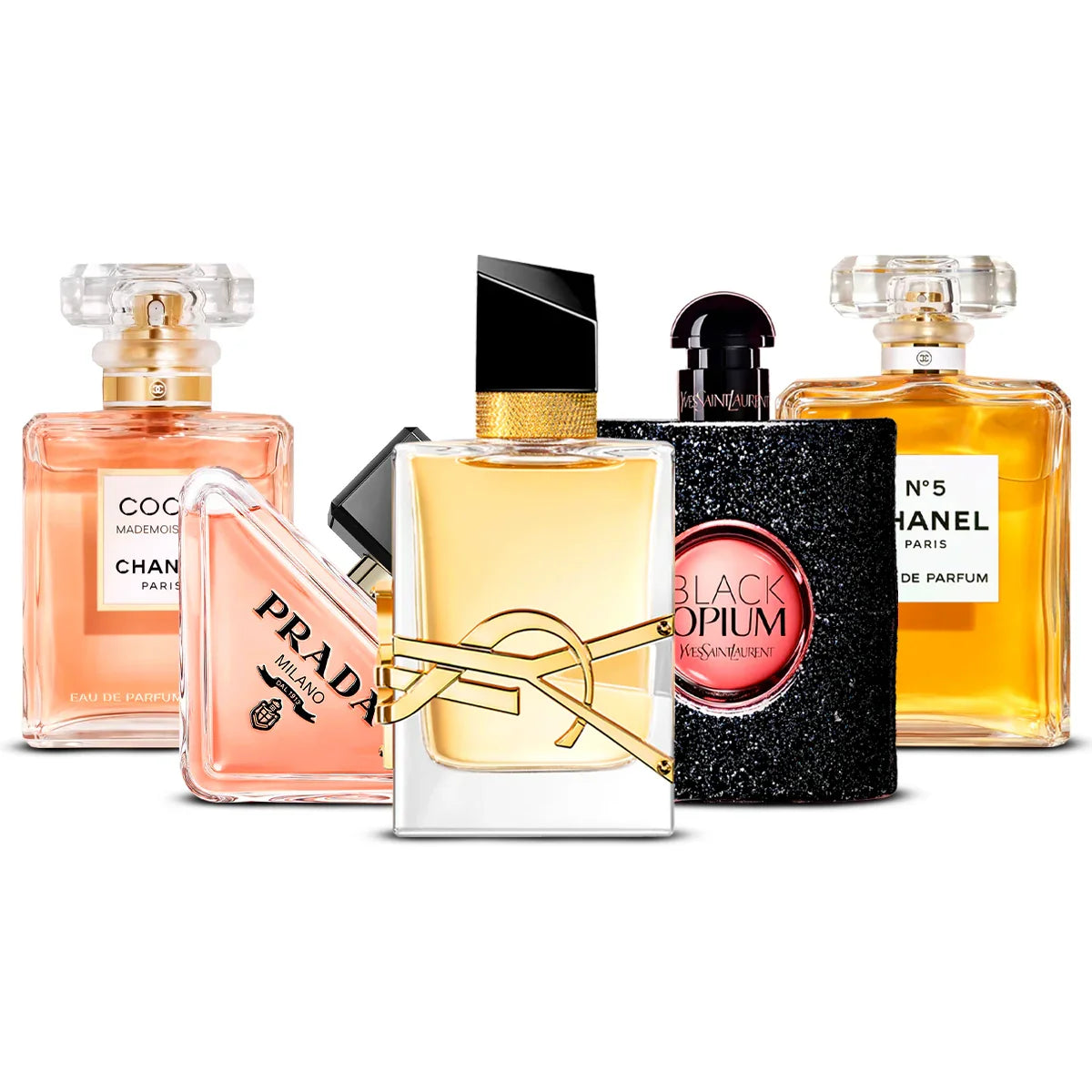 Zestaw 5 Perfum | Coco Mademoiselle + Paradoxe + Libre + Black Opium + Chanel N°5